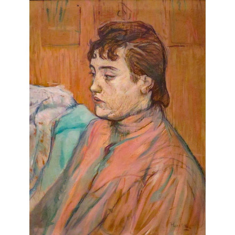 The Streetwalker Black Modern Wood Framed Art Print by Toulouse-Lautrec, Henri de