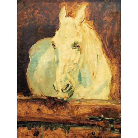 The Grey Horse White Modern Wood Framed Art Print by Toulouse-Lautrec, Henri de