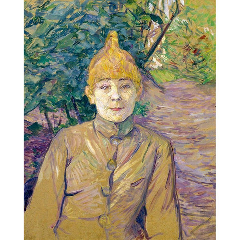 The Streetwalker 1891 White Modern Wood Framed Art Print by Toulouse-Lautrec, Henri de