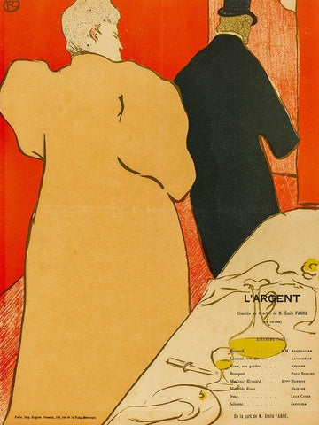 LArgent White Modern Wood Framed Art Print with Double Matting by Toulouse-Lautrec, Henri de