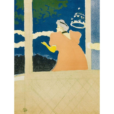 Aux Ambassadeurs Black Modern Wood Framed Art Print with Double Matting by Toulouse-Lautrec, Henri de