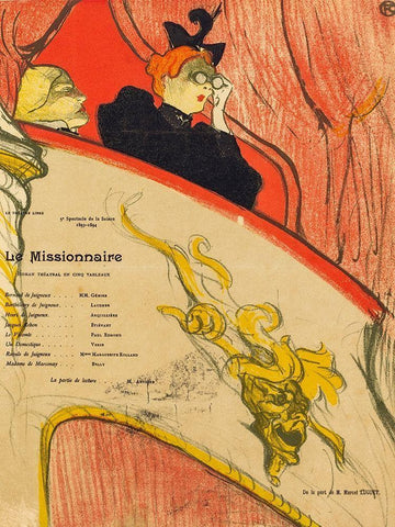 Le Missionnaire White Modern Wood Framed Art Print with Double Matting by Toulouse-Lautrec, Henri de