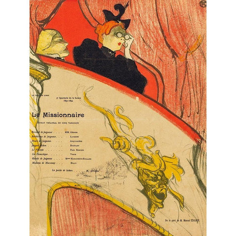 Le Missionnaire Black Modern Wood Framed Art Print by Toulouse-Lautrec, Henri de