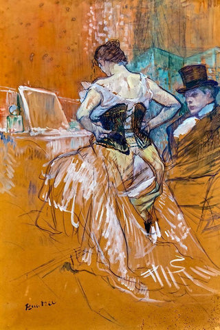 Conquest of passage Black Ornate Wood Framed Art Print with Double Matting by Toulouse-Lautrec, Henri de