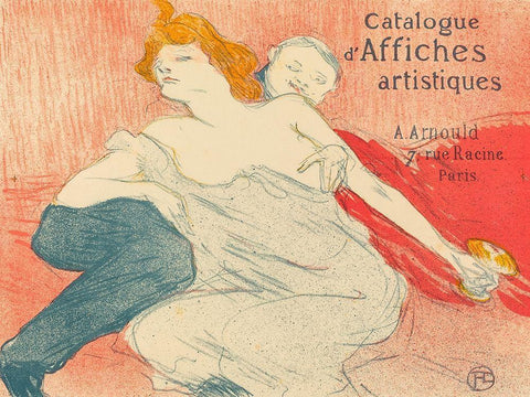 Debauchery Black Ornate Wood Framed Art Print with Double Matting by Toulouse-Lautrec, Henri de