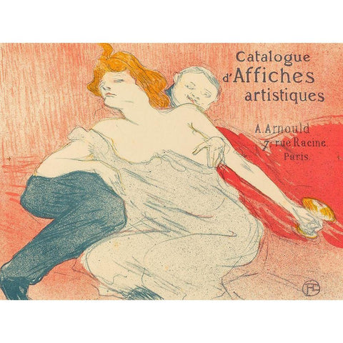 Debauchery White Modern Wood Framed Art Print by Toulouse-Lautrec, Henri de