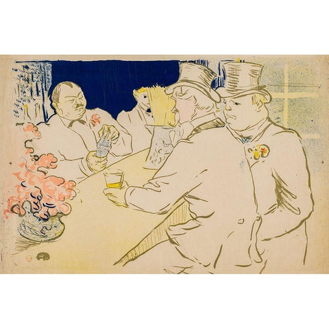 The Irish and American Bar, Rue Royale Black Modern Wood Framed Art Print by Toulouse-Lautrec, Henri de