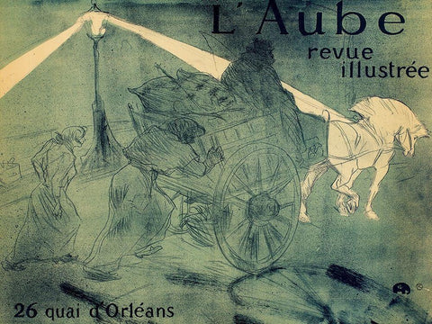 LAube Black Ornate Wood Framed Art Print with Double Matting by Toulouse-Lautrec, Henri de