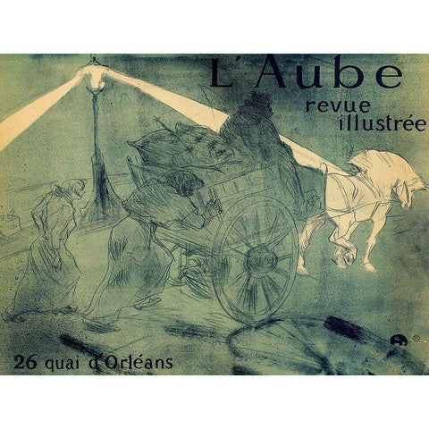 LAube Black Modern Wood Framed Art Print by Toulouse-Lautrec, Henri de