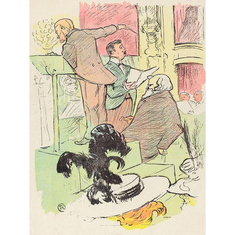 Les grands concerts de lopera Gold Ornate Wood Framed Art Print with Double Matting by Toulouse-Lautrec, Henri de