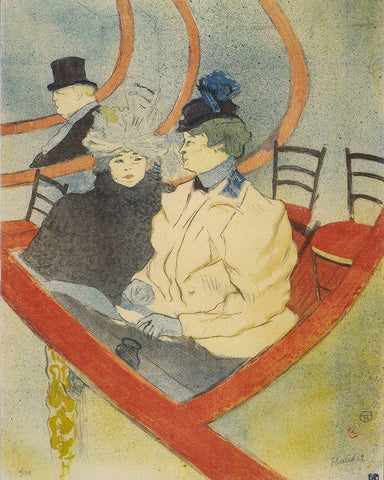 The great lodge Black Ornate Wood Framed Art Print with Double Matting by Toulouse-Lautrec, Henri de