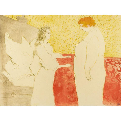 Woman in Bed, ProfileÂ  Black Modern Wood Framed Art Print with Double Matting by Toulouse-Lautrec, Henri de