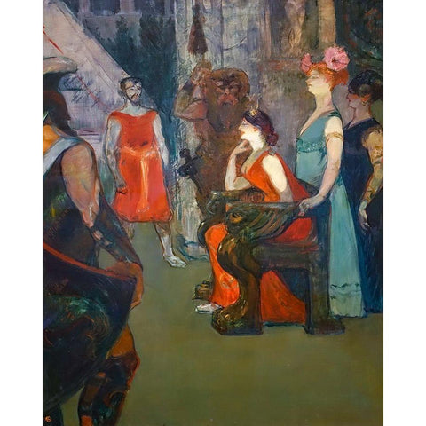 Messalina White Modern Wood Framed Art Print by Toulouse-Lautrec, Henri de