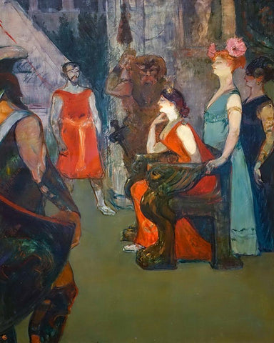 Messalina Black Ornate Wood Framed Art Print with Double Matting by Toulouse-Lautrec, Henri de