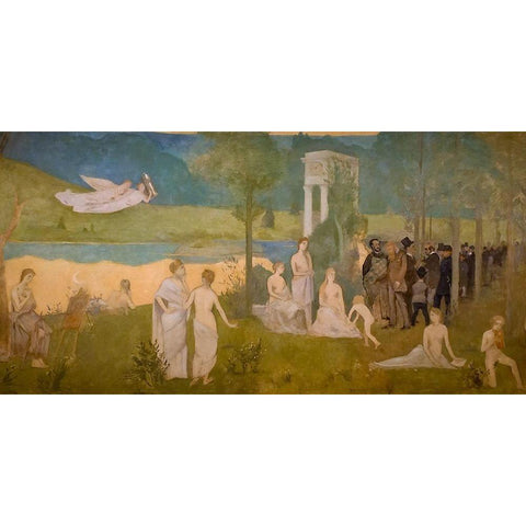 The Sacred Grove Gold Ornate Wood Framed Art Print with Double Matting by Toulouse-Lautrec, Henri de