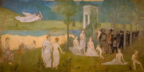 The Sacred Grove White Modern Wood Framed Art Print with Double Matting by Toulouse-Lautrec, Henri de