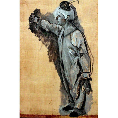 Clown anagoria Black Modern Wood Framed Art Print with Double Matting by Toulouse-Lautrec, Henri de