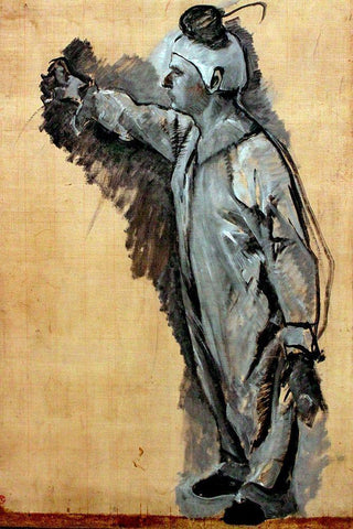 Clown anagoria White Modern Wood Framed Art Print with Double Matting by Toulouse-Lautrec, Henri de