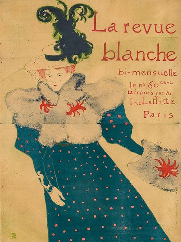 La revue blanche White Modern Wood Framed Art Print with Double Matting by Toulouse-Lautrec, Henri de