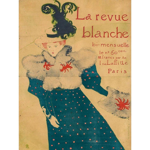 La revue blanche White Modern Wood Framed Art Print by Toulouse-Lautrec, Henri de