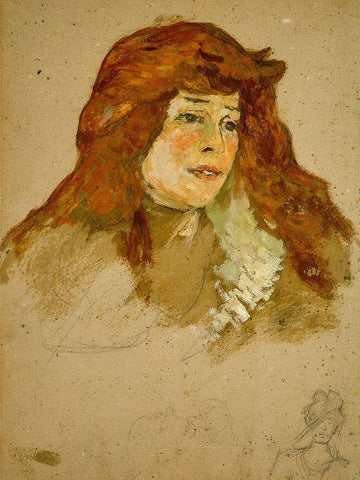 Mme Lili Grenier White Modern Wood Framed Art Print with Double Matting by Toulouse-Lautrec, Henri de