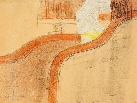 The Little Box White Modern Wood Framed Art Print with Double Matting by Toulouse-Lautrec, Henri de