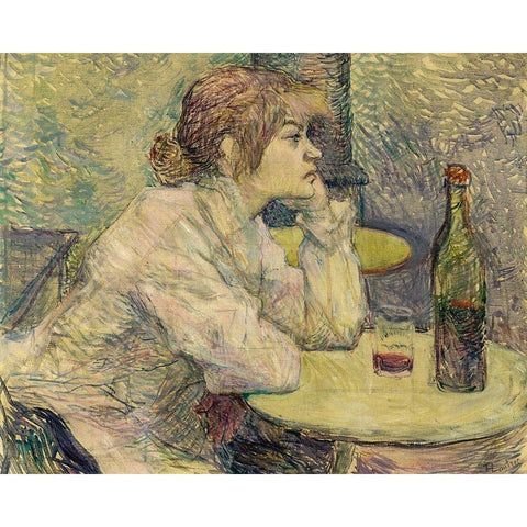The Hangover, Suzanne Valadon Black Modern Wood Framed Art Print by Toulouse-Lautrec, Henri de