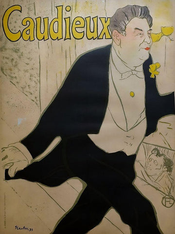 Caudieux White Modern Wood Framed Art Print with Double Matting by Toulouse-Lautrec, Henri de