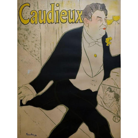 Caudieux White Modern Wood Framed Art Print by Toulouse-Lautrec, Henri de
