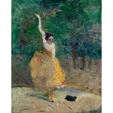 Spanish Dancer White Modern Wood Framed Art Print by Toulouse-Lautrec, Henri de