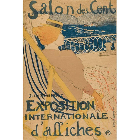 Salon des Cent: Exposition Internationale daffiches Black Modern Wood Framed Art Print by Toulouse-Lautrec, Henri de