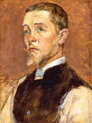 Albert Rene Grenier White Modern Wood Framed Art Print with Double Matting by Toulouse-Lautrec, Henri de