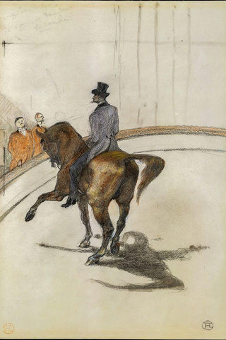 At the Circus: The Spanish Walk White Modern Wood Framed Art Print with Double Matting by Toulouse-Lautrec, Henri de