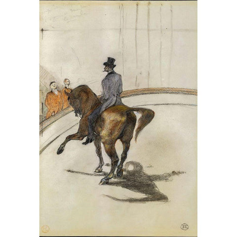 At the Circus: The Spanish Walk Black Modern Wood Framed Art Print by Toulouse-Lautrec, Henri de