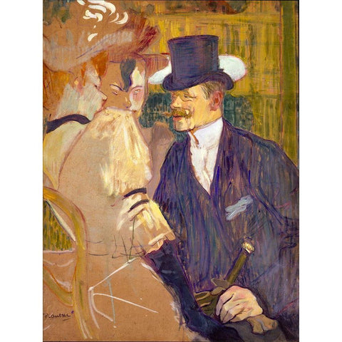 The Englishman at the Moulin Rouge Black Modern Wood Framed Art Print with Double Matting by Toulouse-Lautrec, Henri de