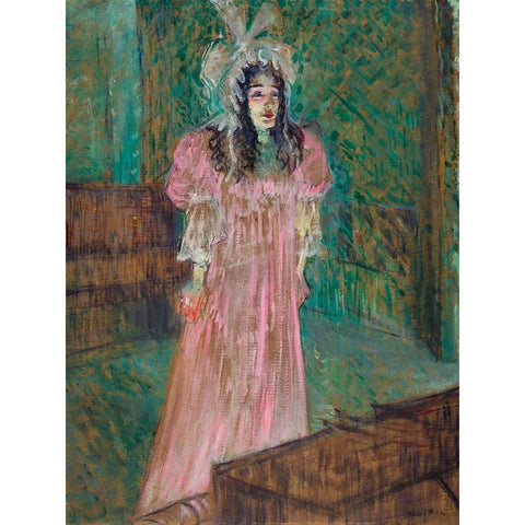 May Belfort Black Modern Wood Framed Art Print with Double Matting by Toulouse-Lautrec, Henri de