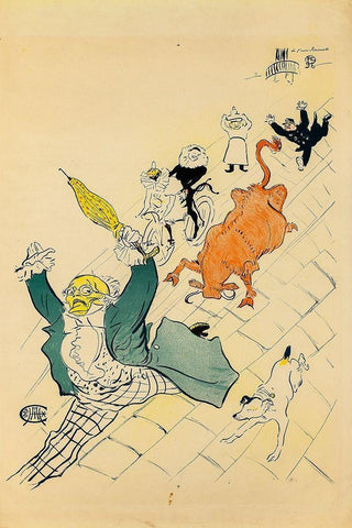 La vache enragee Black Ornate Wood Framed Art Print with Double Matting by Toulouse-Lautrec, Henri de