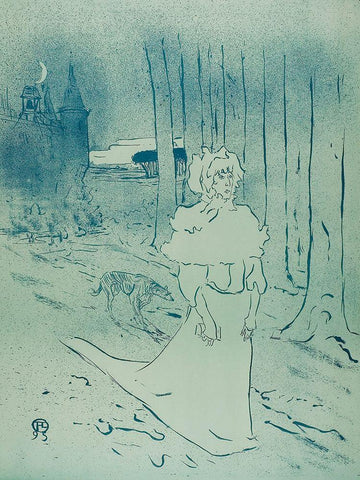 Le Tocsin Black Ornate Wood Framed Art Print with Double Matting by Toulouse-Lautrec, Henri de