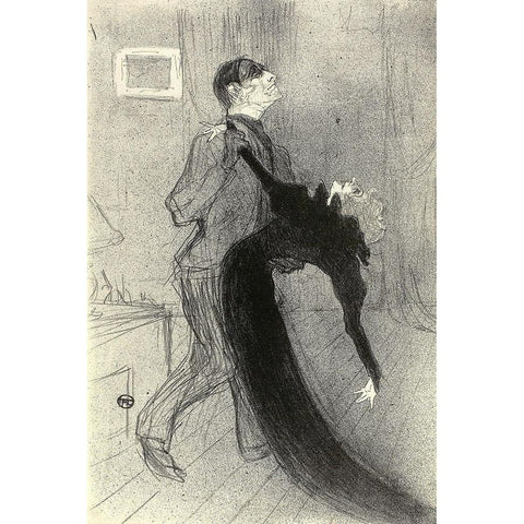 The Fainting Fit Gold Ornate Wood Framed Art Print with Double Matting by Toulouse-Lautrec, Henri de