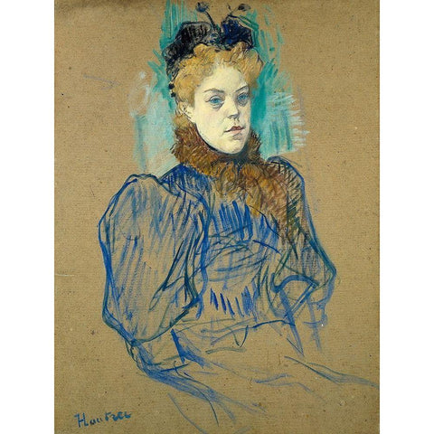 May Milton 1895 White Modern Wood Framed Art Print by Toulouse-Lautrec, Henri de