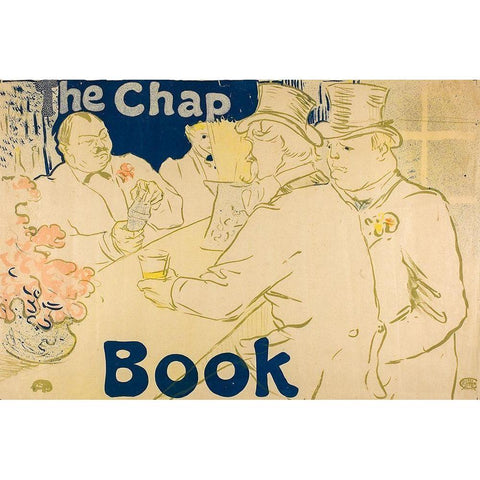 Irish and American Bar, Rue Royale, The Chap Book Black Modern Wood Framed Art Print with Double Matting by Toulouse-Lautrec, Henri de
