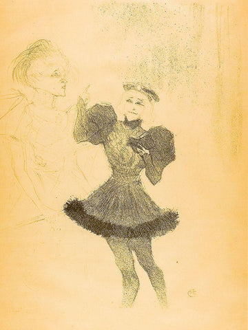 Lender and Lavalliere, in Le Fils de LAretin Black Ornate Wood Framed Art Print with Double Matting by Toulouse-Lautrec, Henri de