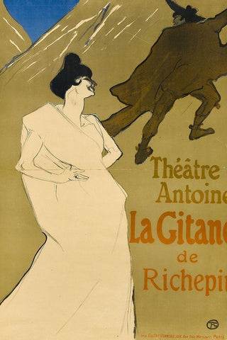 La Gitane White Modern Wood Framed Art Print with Double Matting by Toulouse-Lautrec, Henri de
