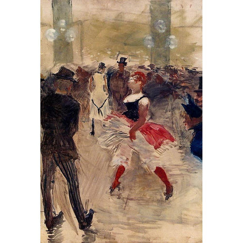 A lElysee Montmartre Gold Ornate Wood Framed Art Print with Double Matting by Toulouse-Lautrec, Henri de