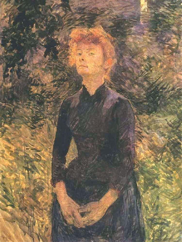 In Batignolles White Modern Wood Framed Art Print with Double Matting by Toulouse-Lautrec, Henri de