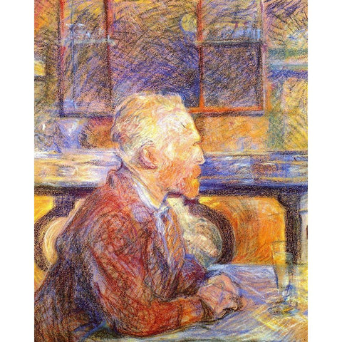 Portrait of Vincent van Gogh Black Modern Wood Framed Art Print by Toulouse-Lautrec, Henri de