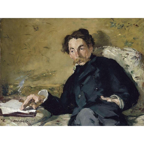 StÃ©phane MallarmÃ© White Modern Wood Framed Art Print by Manet, Edouard