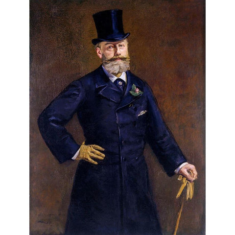 Antonin Proust Black Modern Wood Framed Art Print with Double Matting by Manet, Edouard