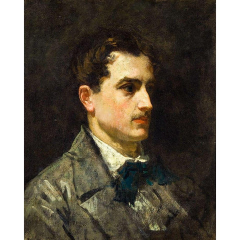 Portrait of Antonio Proust Black Modern Wood Framed Art Print with Double Matting by Manet, Edouard