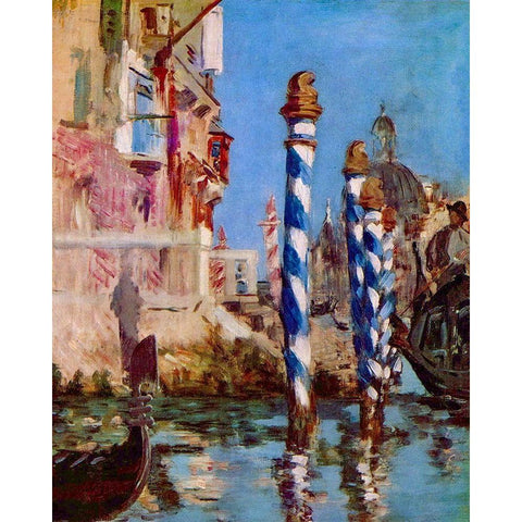 Grand Canal in Venice White Modern Wood Framed Art Print by Manet, Edouard